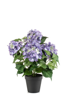 Emerald Kunstplant Hortensia in pot 40cm paars