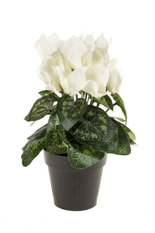 Emerald Kunstplant Cyclamen 25cm crème in pot