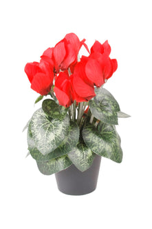 Emerald Kunstplant Cyclamen 25cm dieprood in pot